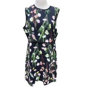 Victoria Beckham Black Flowered Sleeveless Dress New
